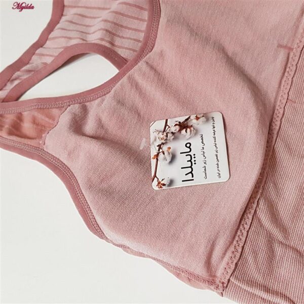 نیم تنه ورزشی زنانه ماییلدا مدل قهرمانی بدون فنر پددار کد 4560 رنگ کالباسی