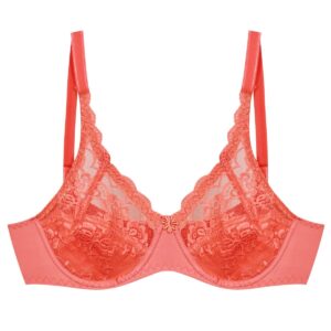 سوتین زنانه پانیذ مدل گیپوری فنردار کد 66364-new رنگ گلبهی