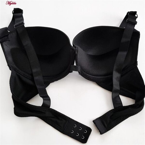 ست شورت و سوتین زنانه ماییلدا مدل پوش آپ فنردار نگینی کد 4640 رنگ مشکی