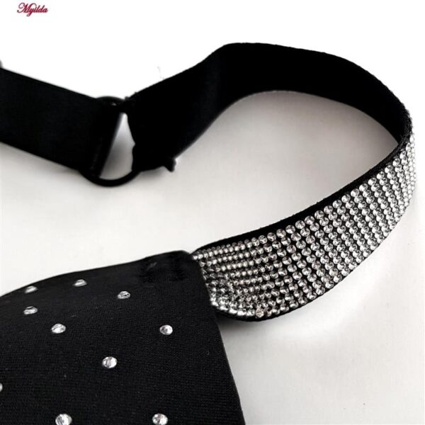 ست شورت و سوتین زنانه ماییلدا مدل پوش آپ فنردار نگینی کد 4640 رنگ مشکی