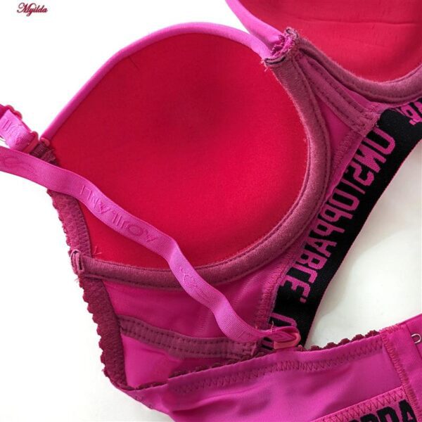 ست شورت و سوتین زنانه مدل دکلته فنردار پوش آپ کد 4626-1 رنگ سرخابی