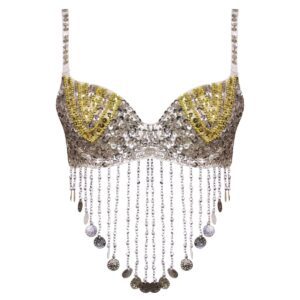 سوتین زنانه ماییلدا مدل فنردار پولکی دکلته کد 4512-16 رنگ نقره ای