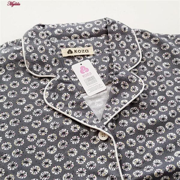 لباس خواب زنانه کوزا مدل دکمه دار کد 9118-MY-K رنگ طوسی