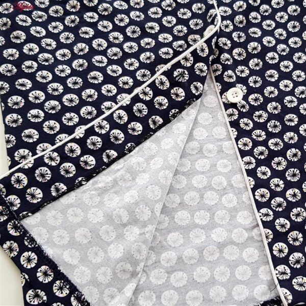 لباس خواب زنانه کوزا مدل دکمه دار کد 9118_MY_K رنگ سرمه ای