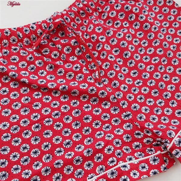 لباس خواب زنانه کوزا مدل دکمه دار کد 9118-MY-K رنگ قرمز