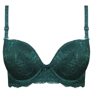 سوتین زنانه لنا مدل پوش آپ دکلته فنردار کد 4627 رنگ سبز کله غازی