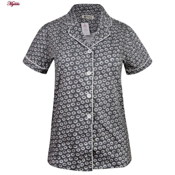 لباس خواب زنانه کوزا مدل دکمه دار کد 9118-MY-K رنگ طوسی