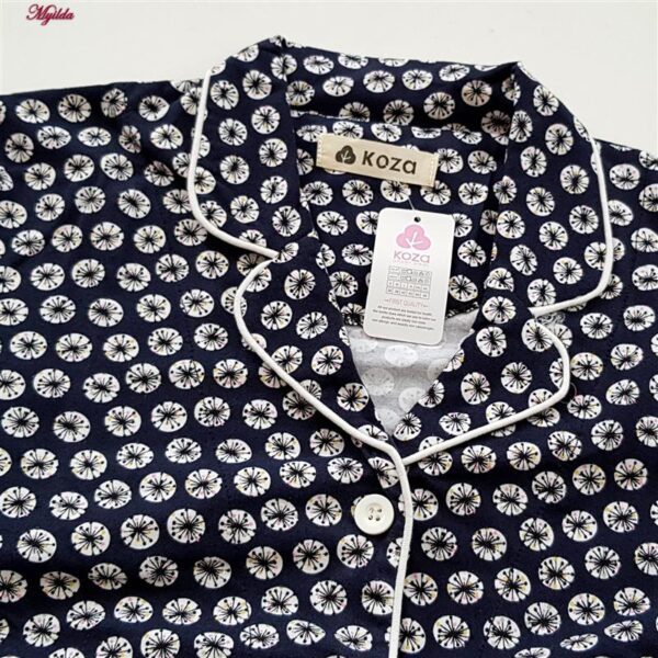 لباس خواب زنانه کوزا مدل دکمه دار کد 9118_MY_K رنگ سرمه ای