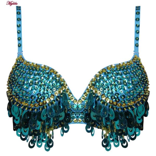 سوتین زنانه ماییلدا مدل فنردار پولکی دکلته کد 4512-14 رنگ آبی