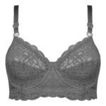 سوتین زنانه کارنا رز مدل فنردار کش پهن کد 4678-332 رنگ طوسی