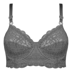 سوتین زنانه کارنا رز مدل فنردار کش پهن کد 4678-332 رنگ طوسی