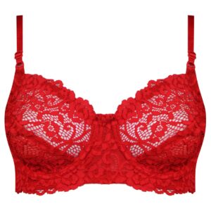 سوتین زنانه کارنا رز مدل گیپوری فنردار کد 4683-319 رنگ قرمز