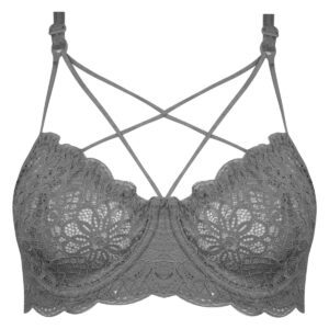 سوتین زنانه کارنا رز مدل فنردار هارنس ستاره ای کد 4679-315-4 رنگ طوسی