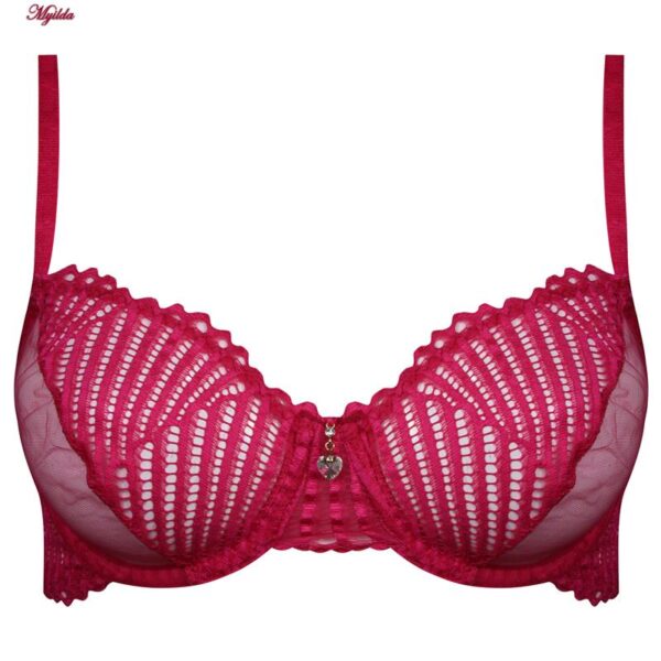 ست شورت و سوتین زنانه میسا مدل فنردار گیپوری کد 4735-6115 رنگ سرخابی