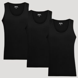 زیرپوش رکابی مردانه ماییلدا مدل پنبه ای کد 4712-3 رنگ مشکی بسته 3 عددی