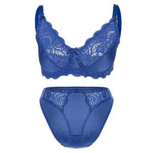 ست شورت و سوتین زنانه لین مدل فنردار کد 4682-614 رنگ آبی