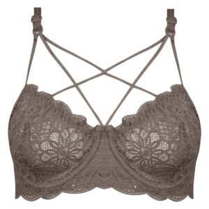 سوتین زنانه کارنا رز مدل فنردار هارنس ستاره ای کد 4679-315-4 رنگ قهوه ای