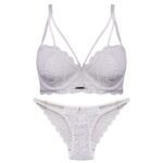 ست شورت و سوتین زنانه ماییلدا مدل فنردار گیپوری کد 4691-8585 رنگ سفید