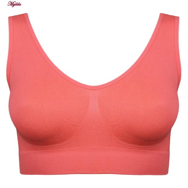 نیم تنه ورزشی زنانه ماییلدا مدل بدون فنر بدون پد کد 4744 رنگ گلبهی