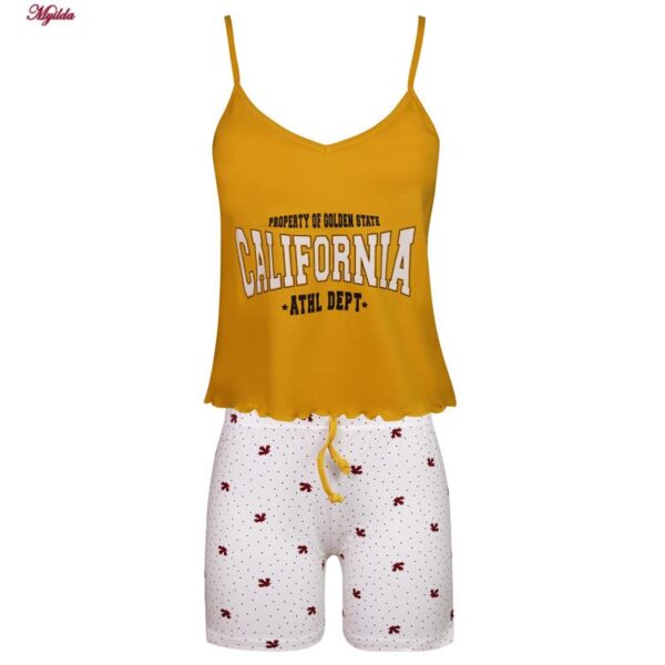 ست تاپ و شلوارک زنانه کوزا مدل 9203 رنگ خردلی