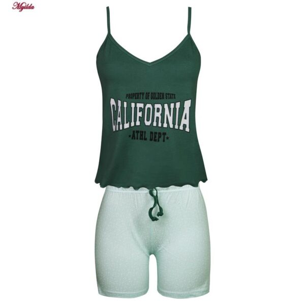 ست تاپ و شلوارک زنانه کوزا مدل 9203 رنگ سبز