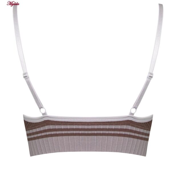 ست نیم تنه و شورت ورزشی زنانه ماییلدا مدل بدون فنر پددار کد 4751 رنگ نسکافه ای