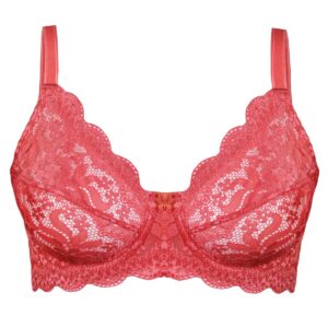 سوتین زنانه پانیذ مدل فنردار گیپوری کد 66337-new رنگ گلبهی