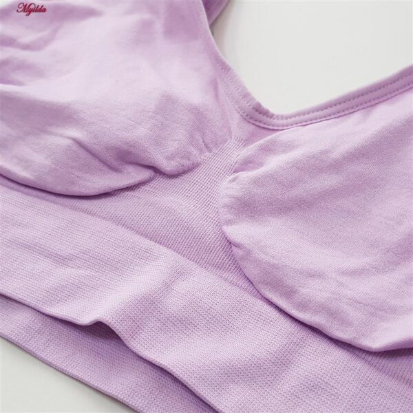 نیم تنه ورزشی زنانه ماییلدا مدل بدون فنر بدون پد کد 4744 رنگ یاسی