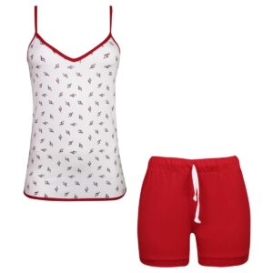 ست تاپ و شلوارک زنانه کوزا مدل 9226 رنگ قرمز