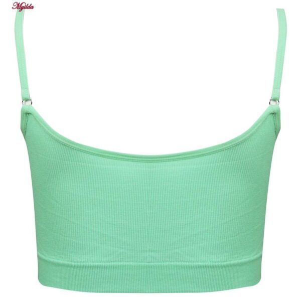 ست نیم تنه و شلوارک ورزشی زنانه ماییلدا مدل پددار بدون فنر کد 4580 رنگ سبز روشن