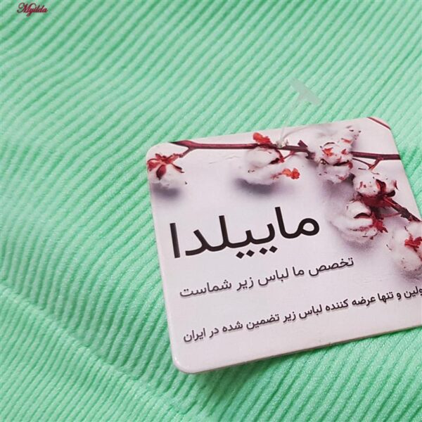 ست نیم تنه و شلوارک ورزشی زنانه ماییلدا مدل پددار بدون فنر کد 4580 رنگ سبز روشن
