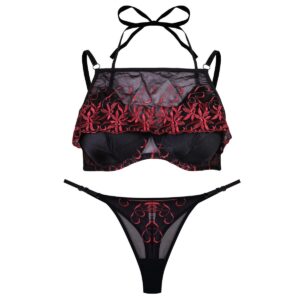 ست شورت و سوتین زنانه برتا مدل گیپوری فنردار یقه حجاب کد 4785-1091