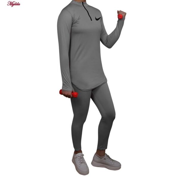 ست سویشرت و شلوار ورزشی زنانه مدل فینگردار کد 4739 -480P رنگ طوسی