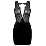 لباس خواب زنانه ماییلدا مدل گیپوری زیپ دار فانتزی کد 4765-318 رنگ مشکی