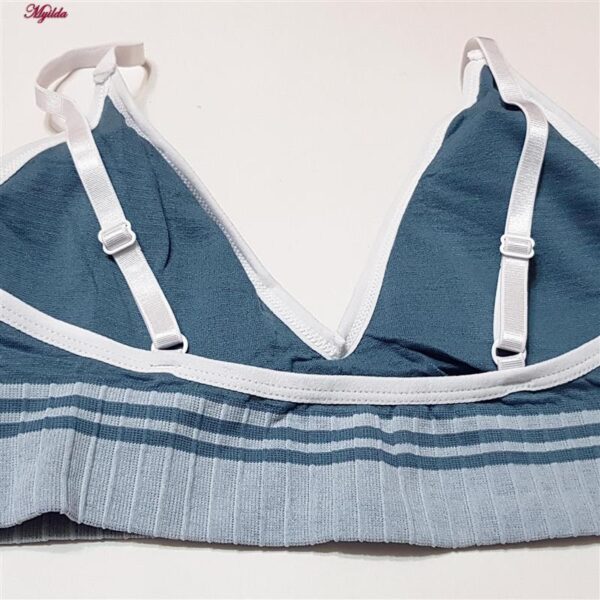 ست نیم تنه و شورت ورزشی زنانه ماییلدا مدل بدون فنر پددار کد 4751 رنگ آبی