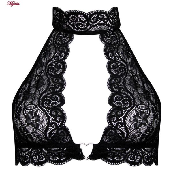 ست شورت و نیم تنه زنانه فیتن فرخ زادی مدل گیپوری قلبی 4764-456 رنگ مشکی