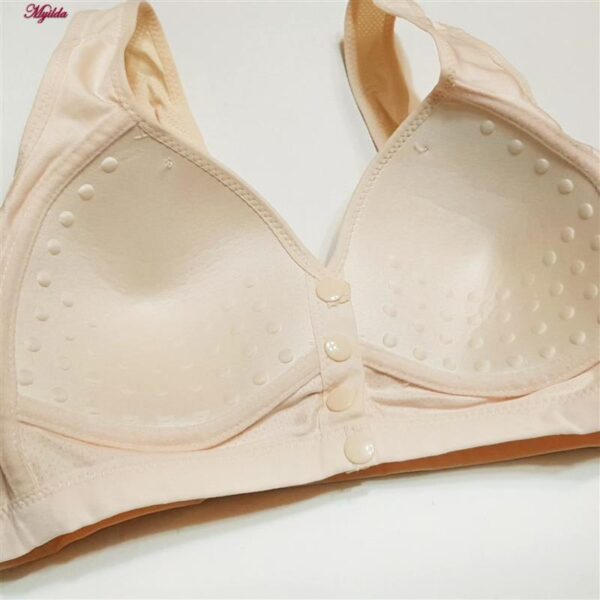 سوتین بارداری ماییلدا مدل کاپ اسفنجی دکمه دار کد 4773 رنگ کرم