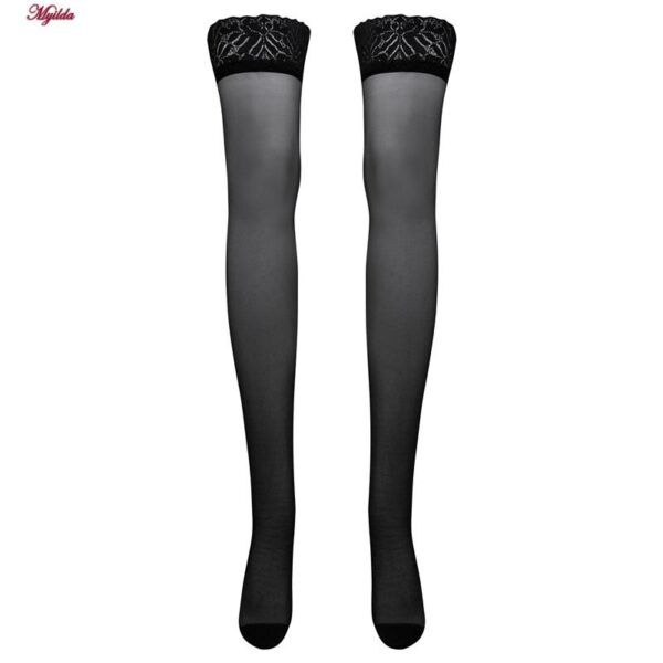 جوراب ساق بلند زنانه ماییلدا مدل توری کد 4786-2072 رنگ مشکی