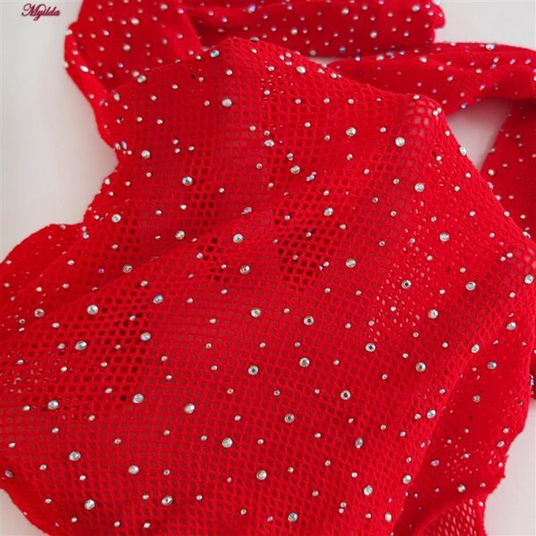 لباس خواب زنانه ماییلدا مدل نگین دار فانتزی کد 4860-7228 رنگ قرمز