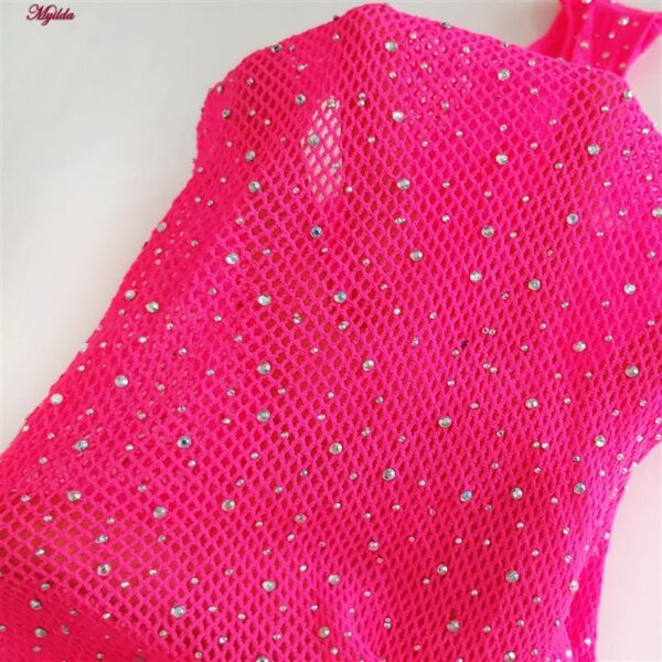 لباس خواب زنانه ماییلدا مدل نگین دار فانتزی کد 4860-7228 رنگ صورتی