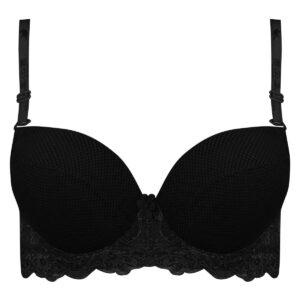 سوتین زنانه پانیذ مدل فنردار پوش آپ کد 4851 رنگ مشکی