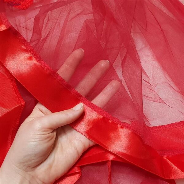 لباس خواب زنانه ماییلدا مدل گیپور گلدار کد 3685-820 رنگ قرمز