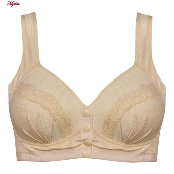 سوتین بارداری ماییلدا مدل کاپ اسفنجی دکمه دار کد 4773 رنگ کرم