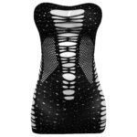 لباس خواب زنانه ماییلدا مدل نگین دار فانتزی کد 4860-7144 رنگ مشکی