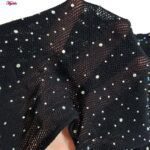 لباس خواب زنانه ماییلدا مدل نگین دار فانتزی کد 4860-7197 رنگ مشکی