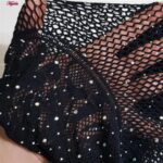 لباس خواب زنانه ماییلدا مدل نگین دار فانتزی کد 4860-7101 رنگ مشکی