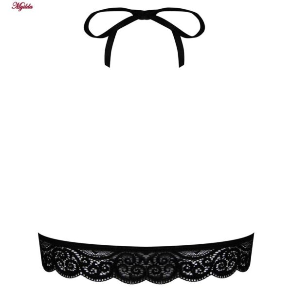 ست شورت و نیم تنه زنانه فیتن فرخ زادی مدل گیپوری قلبی 4764-456 رنگ مشکی