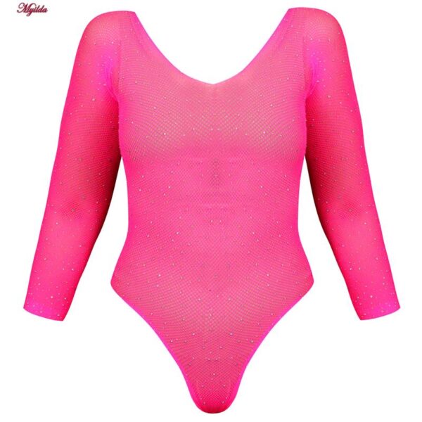 لباس خواب زنانه ماییلدا مدل نگین دار فانتزی کد 4860-7228 رنگ صورتی