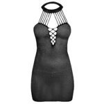 لباس خواب زنانه ماییلدا مدل نگین دار فانتزی کد 4860-7216 رنگ مشکی