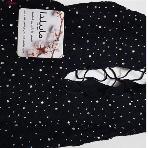 لباس خواب زنانه ماییلدا مدل نگین دار  کد 4860-7032 رنگ مشکی